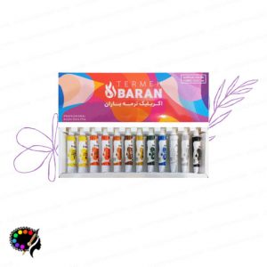 قیمت رنگ اکریلیک ۱۲ عددی ترمه باران