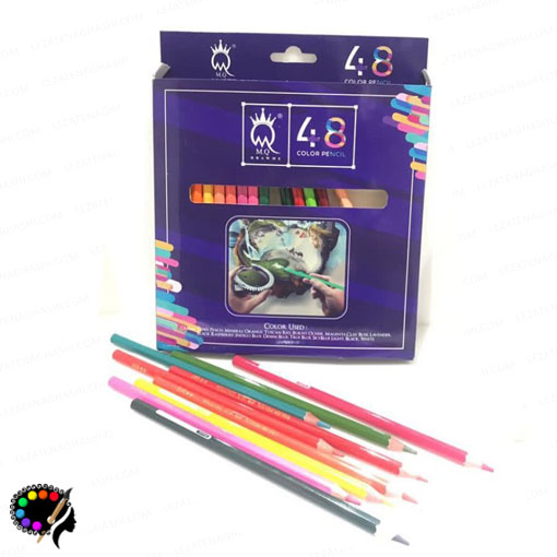 خرید مداد رنگی ۴۸ رنگ ام کیو جعبه مقوایی