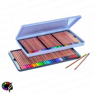 مداد رنگی ۶۰ رنگ برونزیل جعبه فلزی