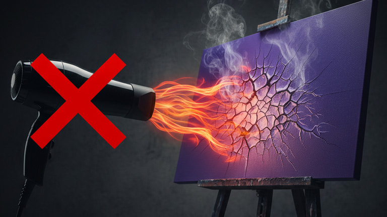 صاف کردن سطح رنگ اکریلیک از رد قلمو